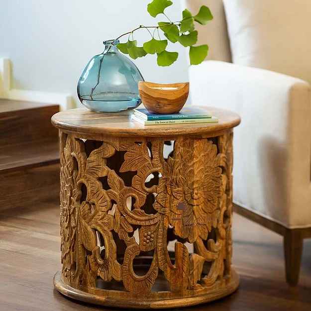 The Varahi Mother of Pearl Side Table