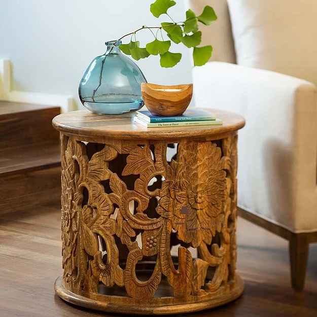 The Phool Natural Rustic Wood Console