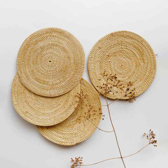 Golden Grass Square Coasters