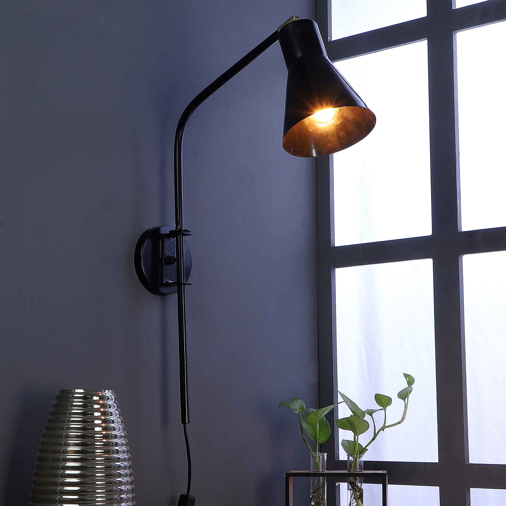Vintage Industrial Black Metal Single Hanging Light