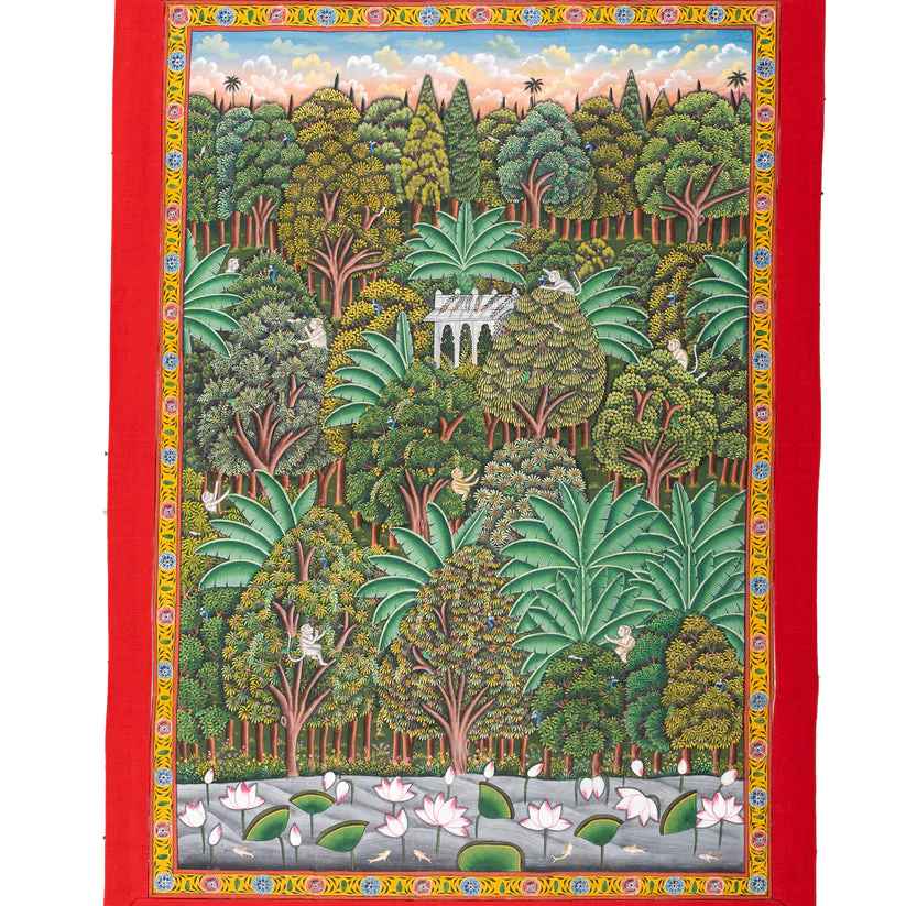 A forest scene with temple 2