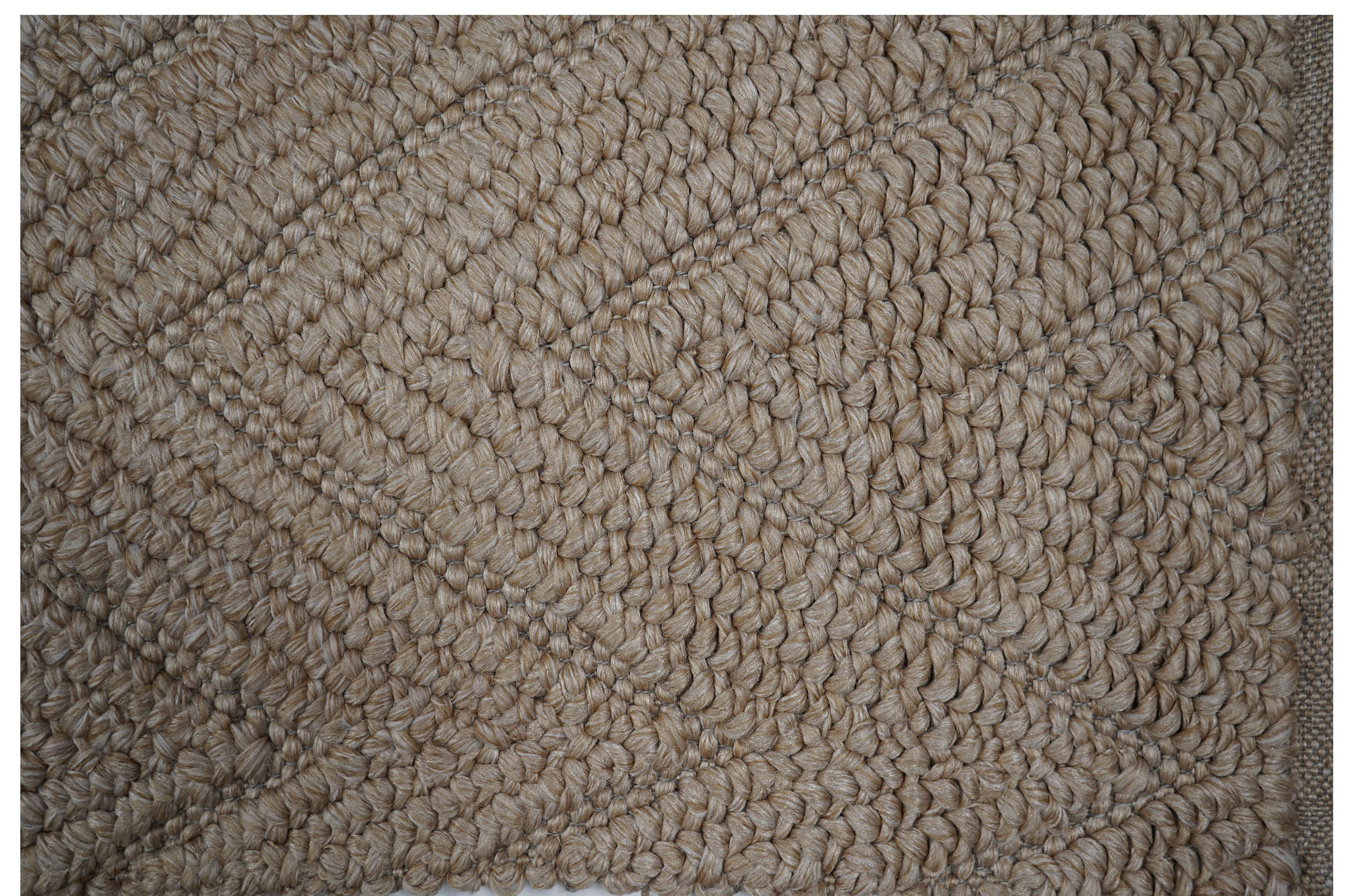 CREAM & BROWN SPIDER WEAVE RUG