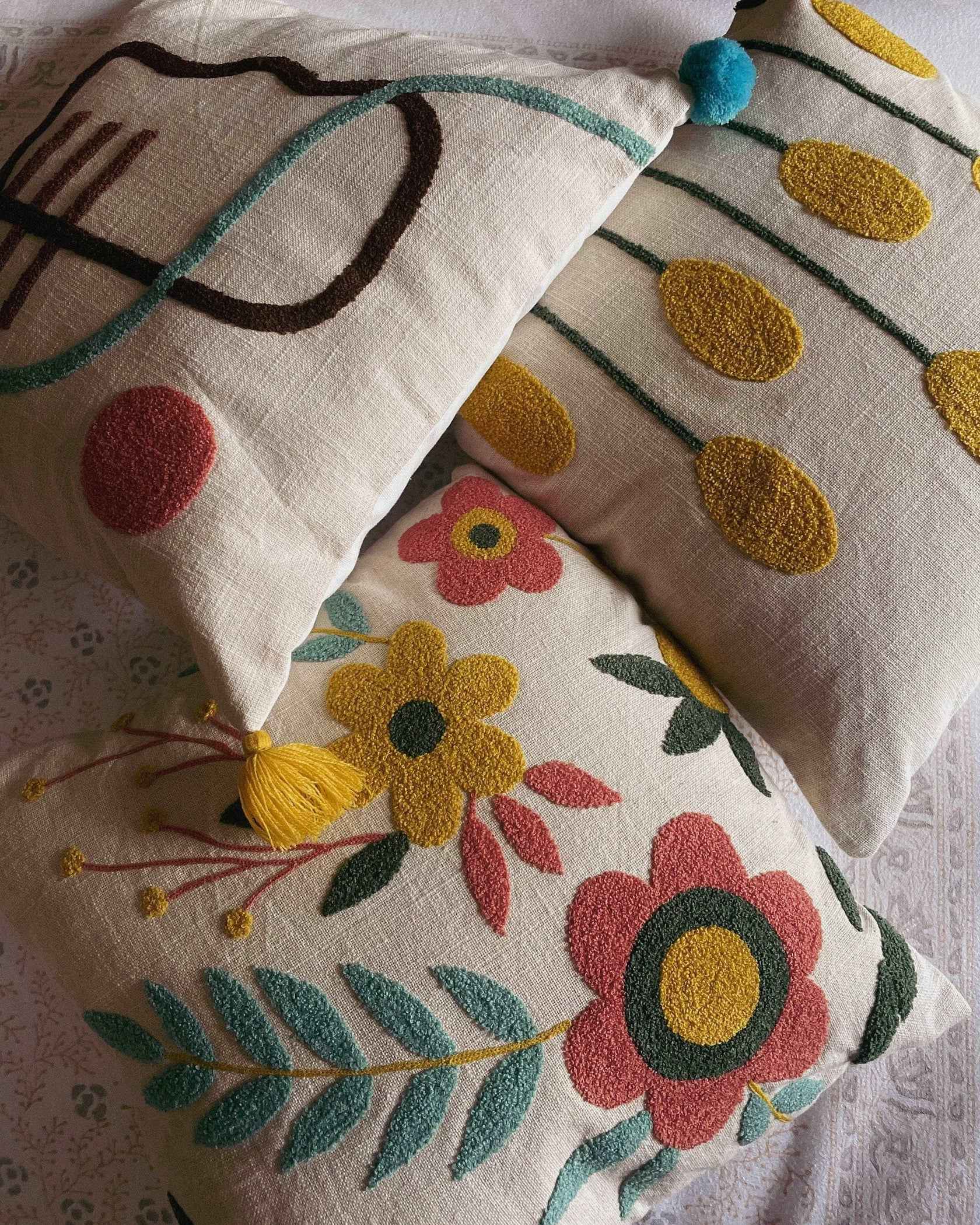 Amber Punch Needle Pillows