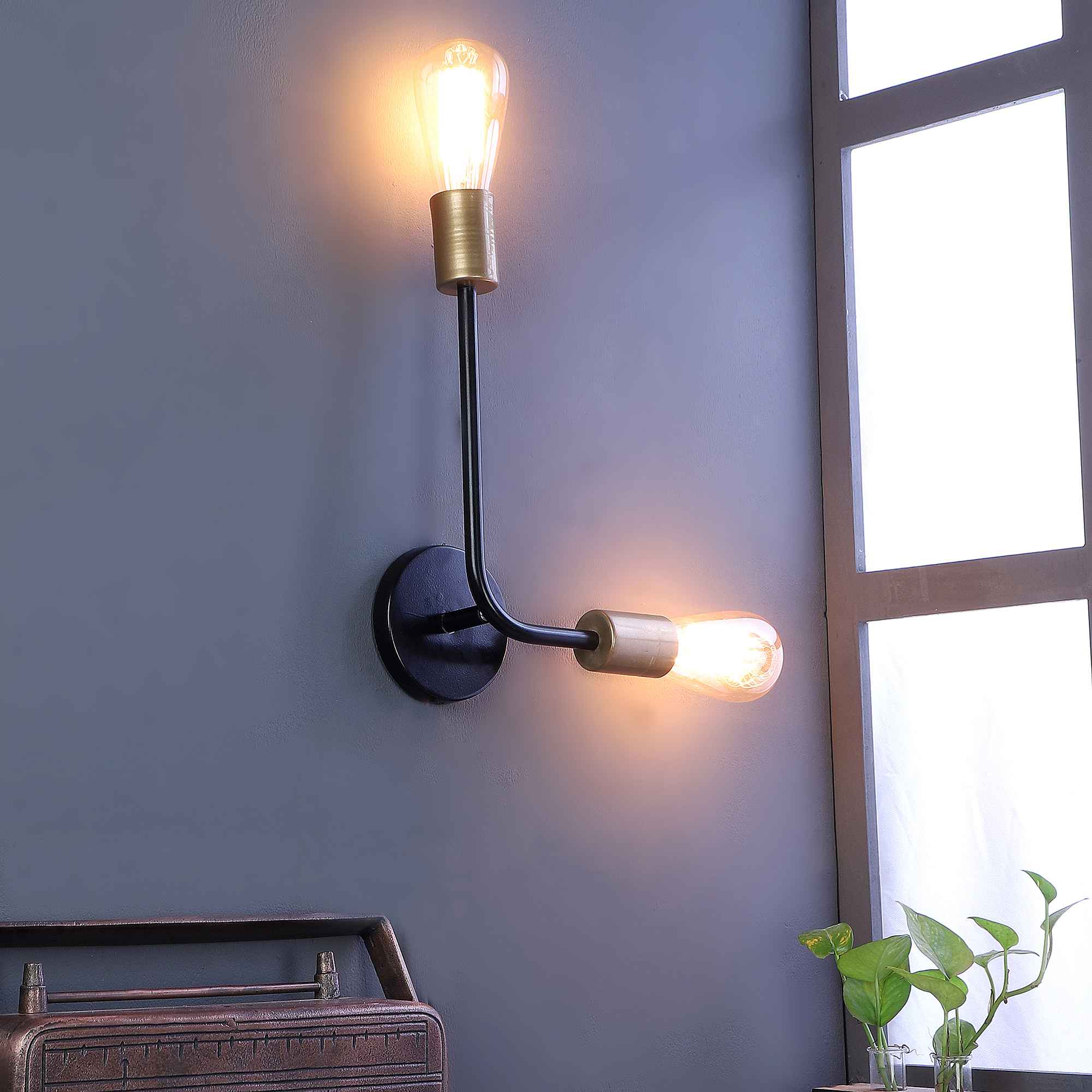 Vintage Industrial Black Metal Single Hanging Light