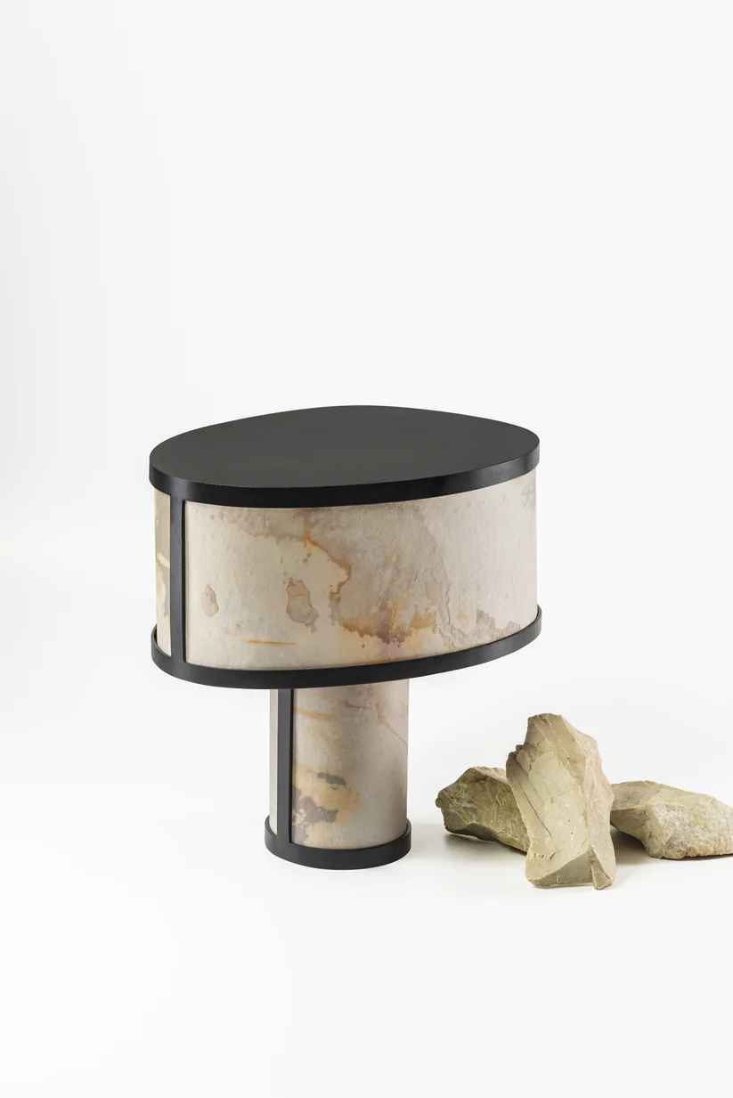 Niko Table Lamp - Teak Wood Sandstone