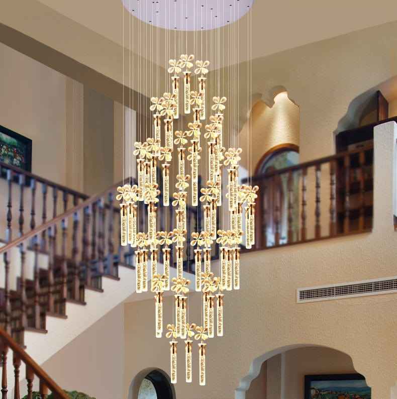 3S Staircase Long Crystal Chandelier
