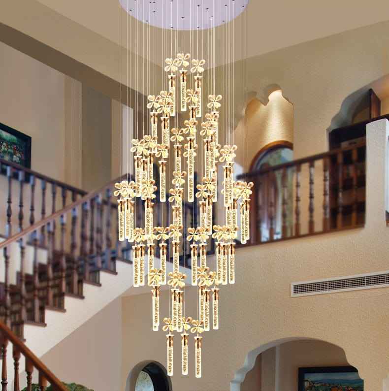 Black Geminus Long Crystal Chandelier