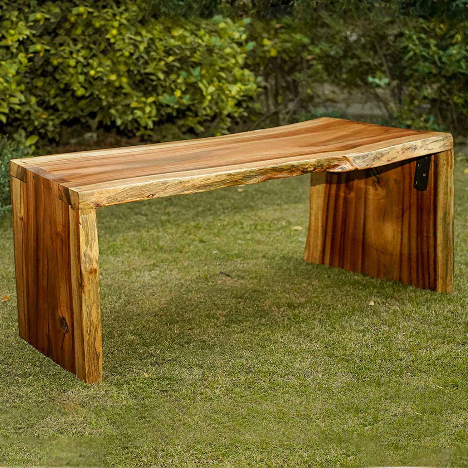 Handmade Wood Log Bench