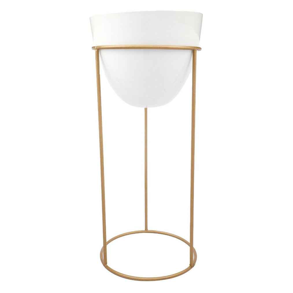 Glass Copper Metal Desk Planter Pot