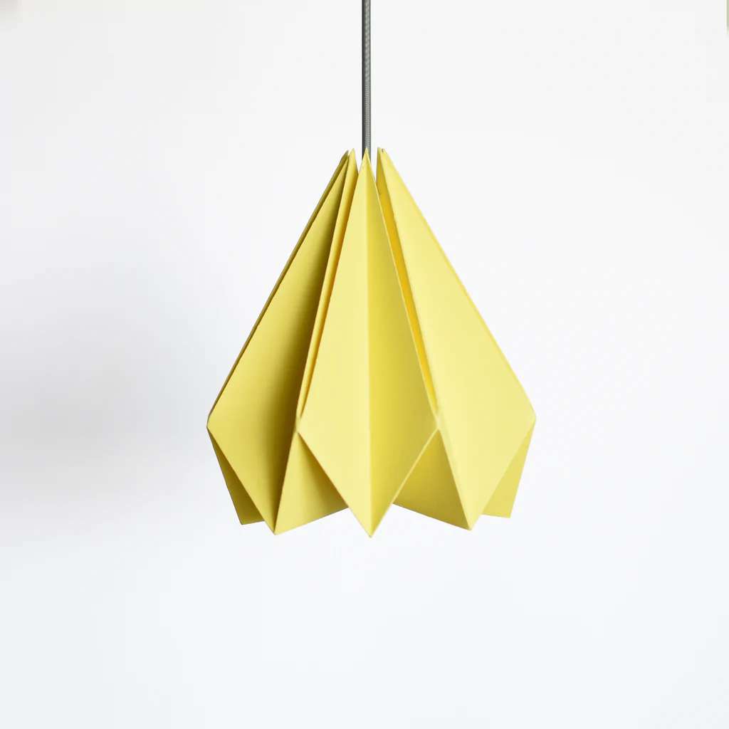 Yellow Paper Origami Lamp Shade; Vanilla Bliss Single Pack