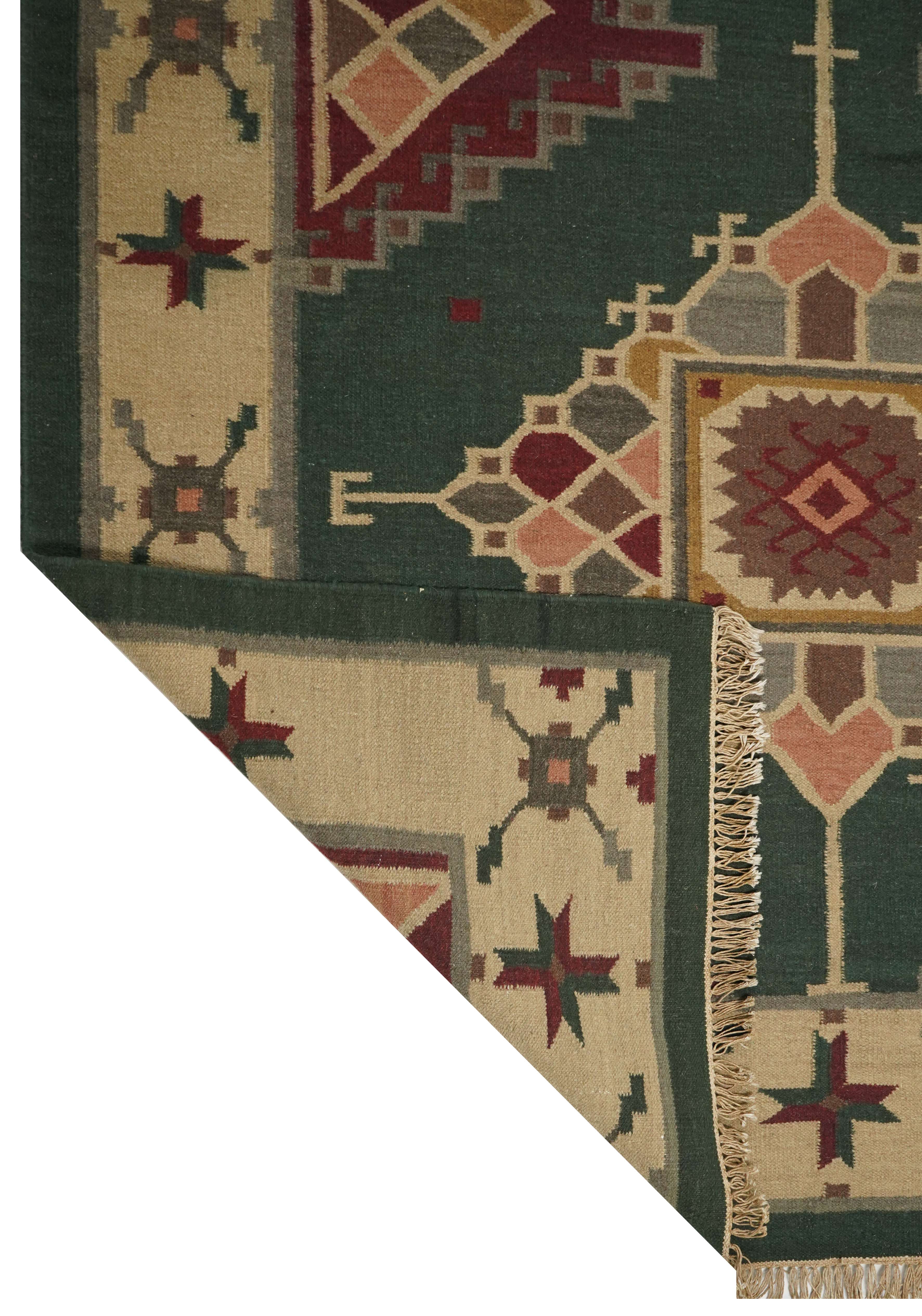 CREAM & BROWN SPIDER WEAVE RUG