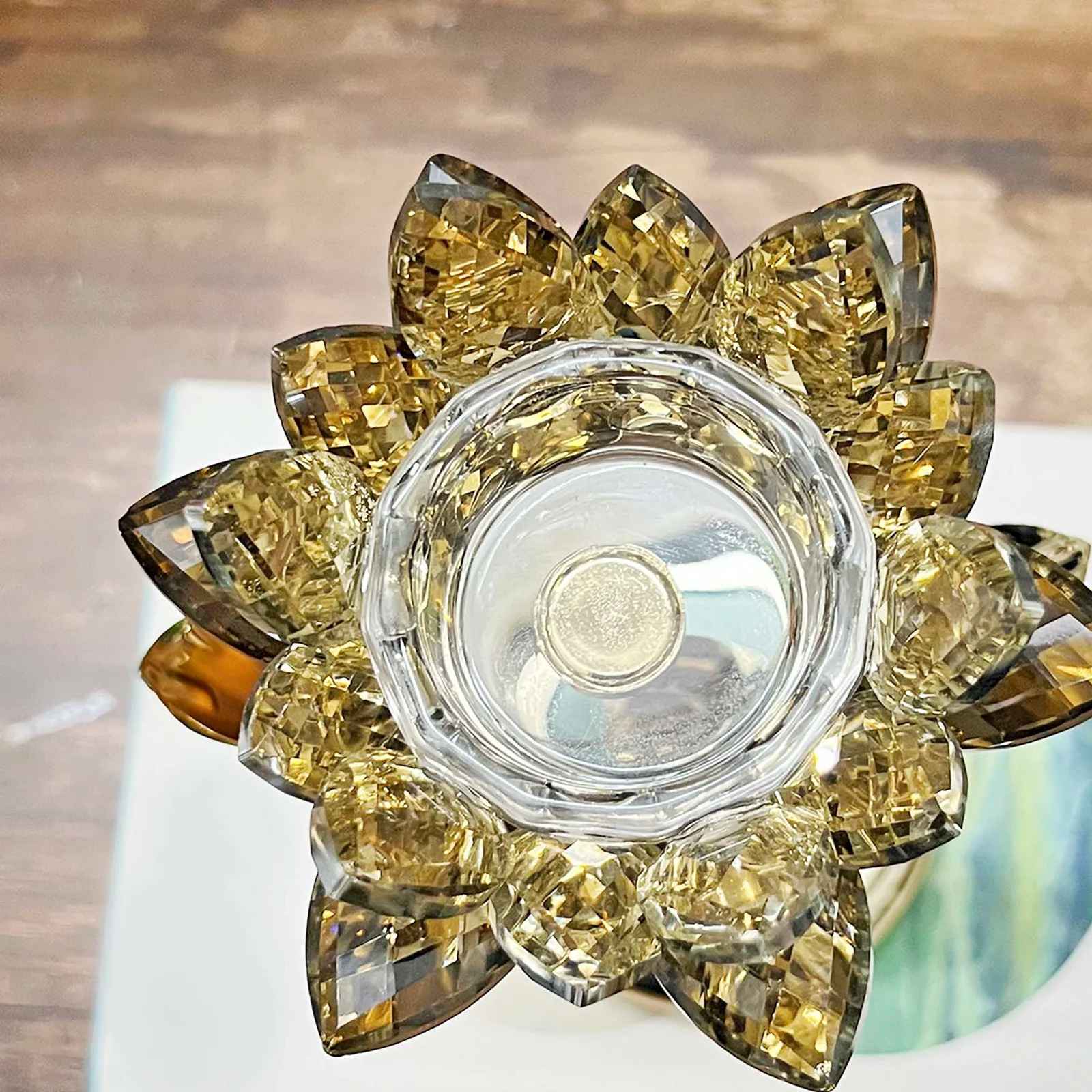 Crystal Lotus Flower Candle Holder