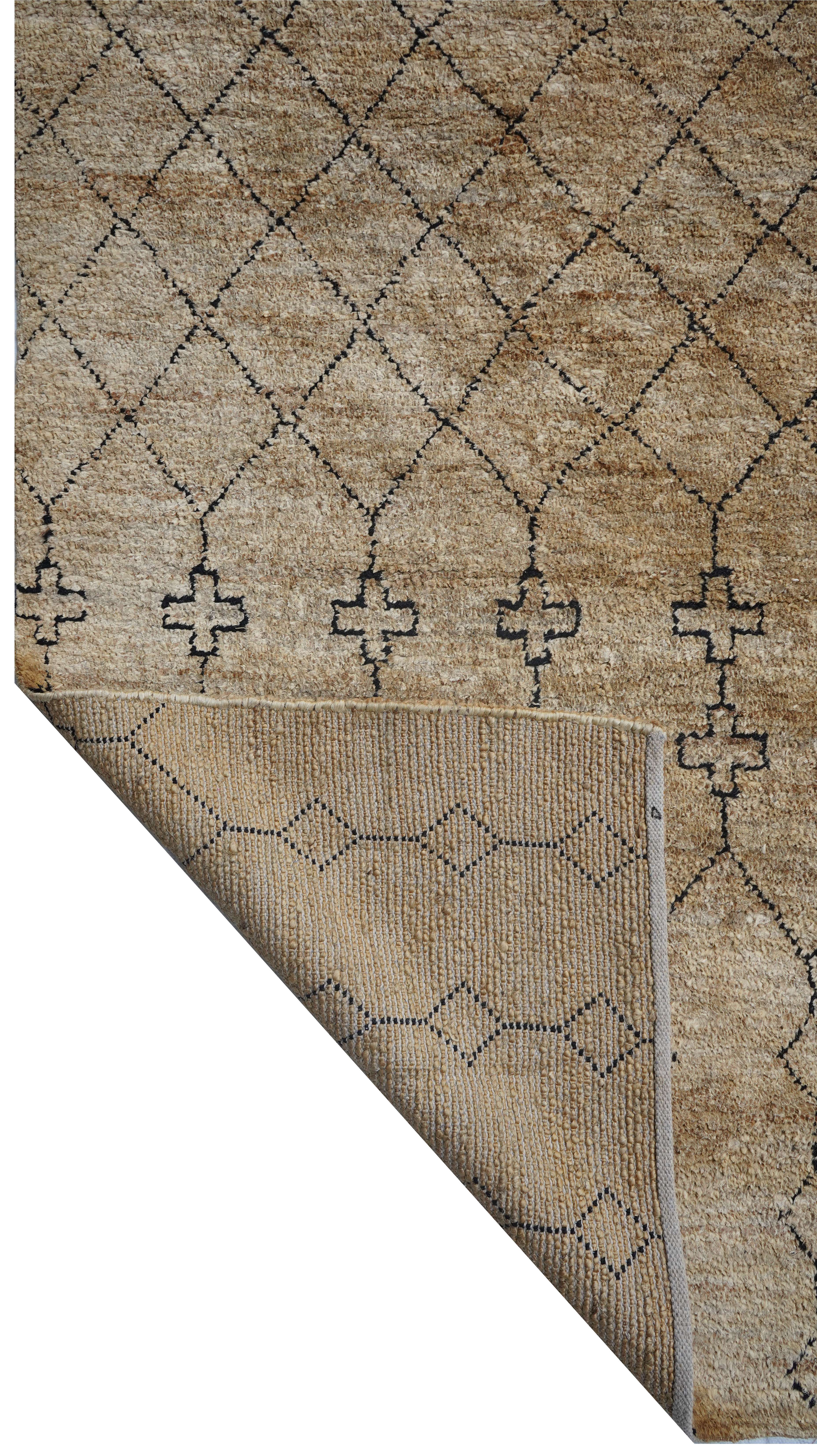 CREAM & BROWN SPIDER WEAVE RUG