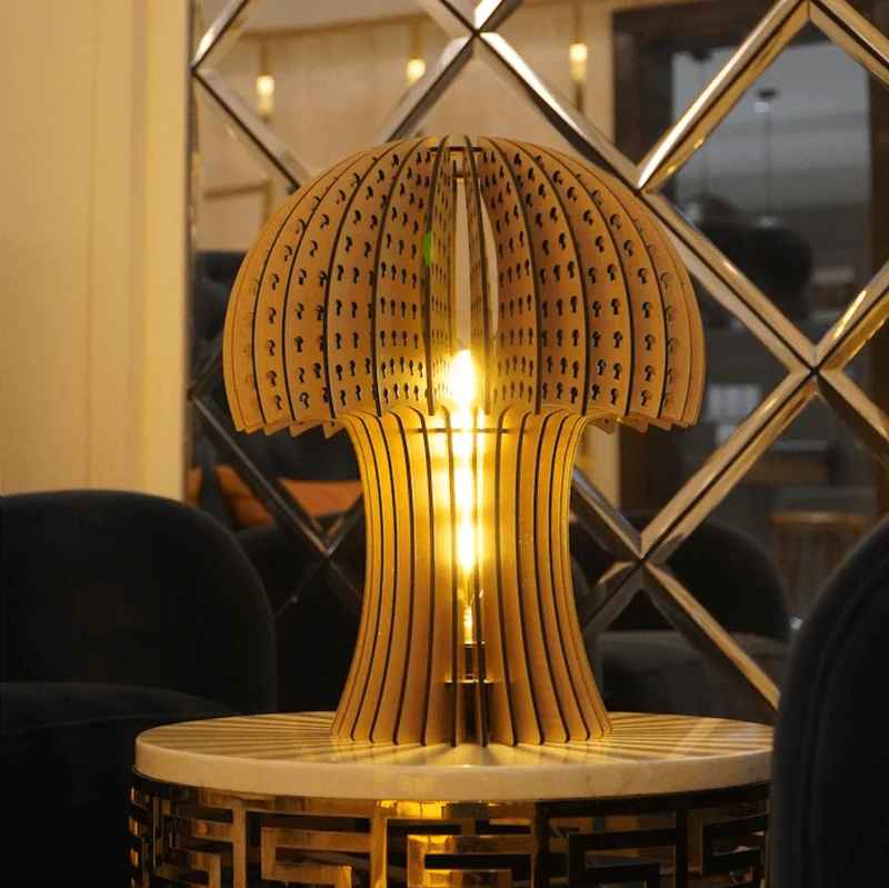 Wood Base Solid Table Lamp