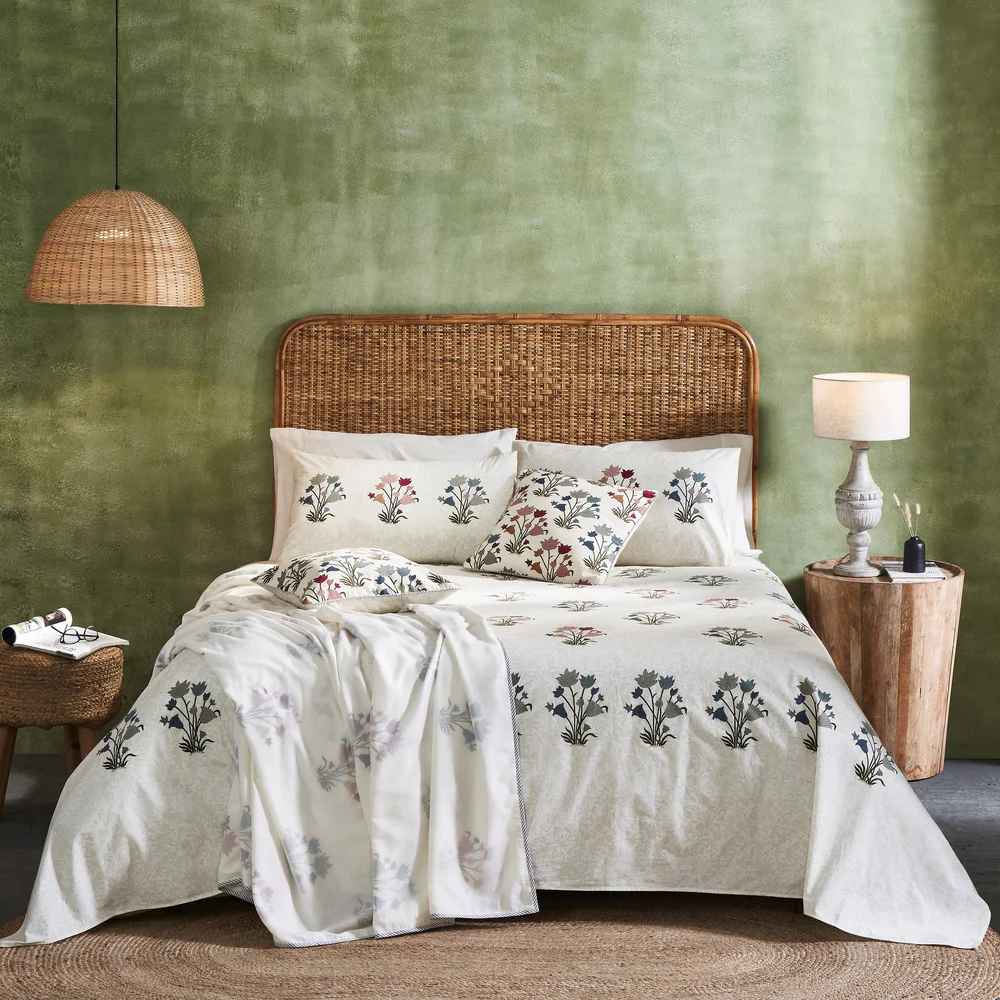 Euphorbia Block Printed Bedsheet Set