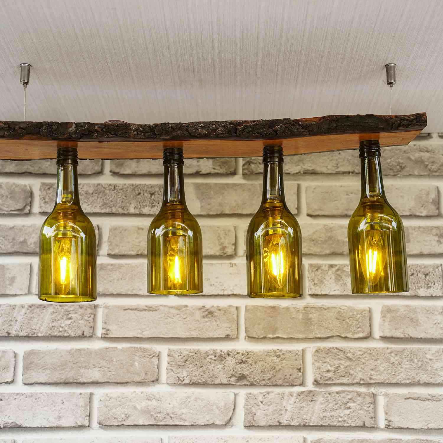 Multi Bulb Ceiling Lamp (Recycled Bottles) - 4 Bottles