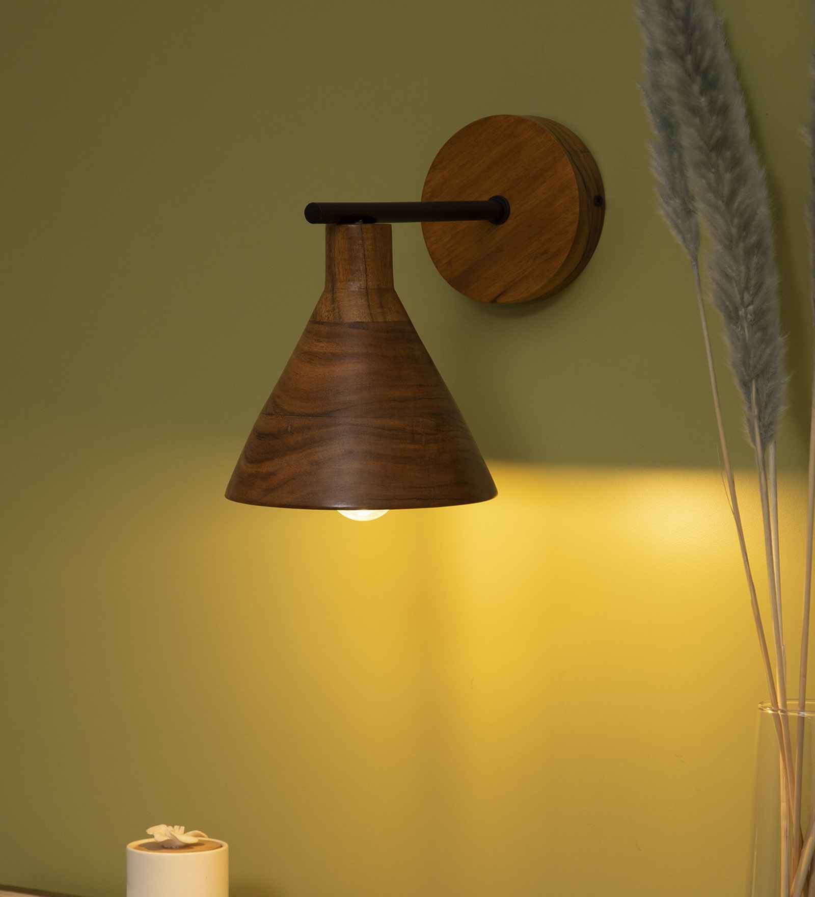 Bedside Wooden Wall Sconce