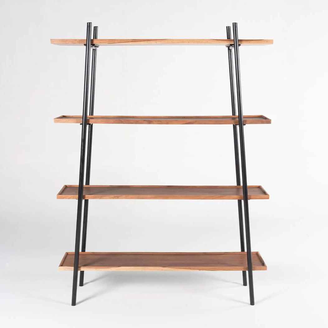 Algary Solid Wood Bookshelf Cool Walnut (60″)