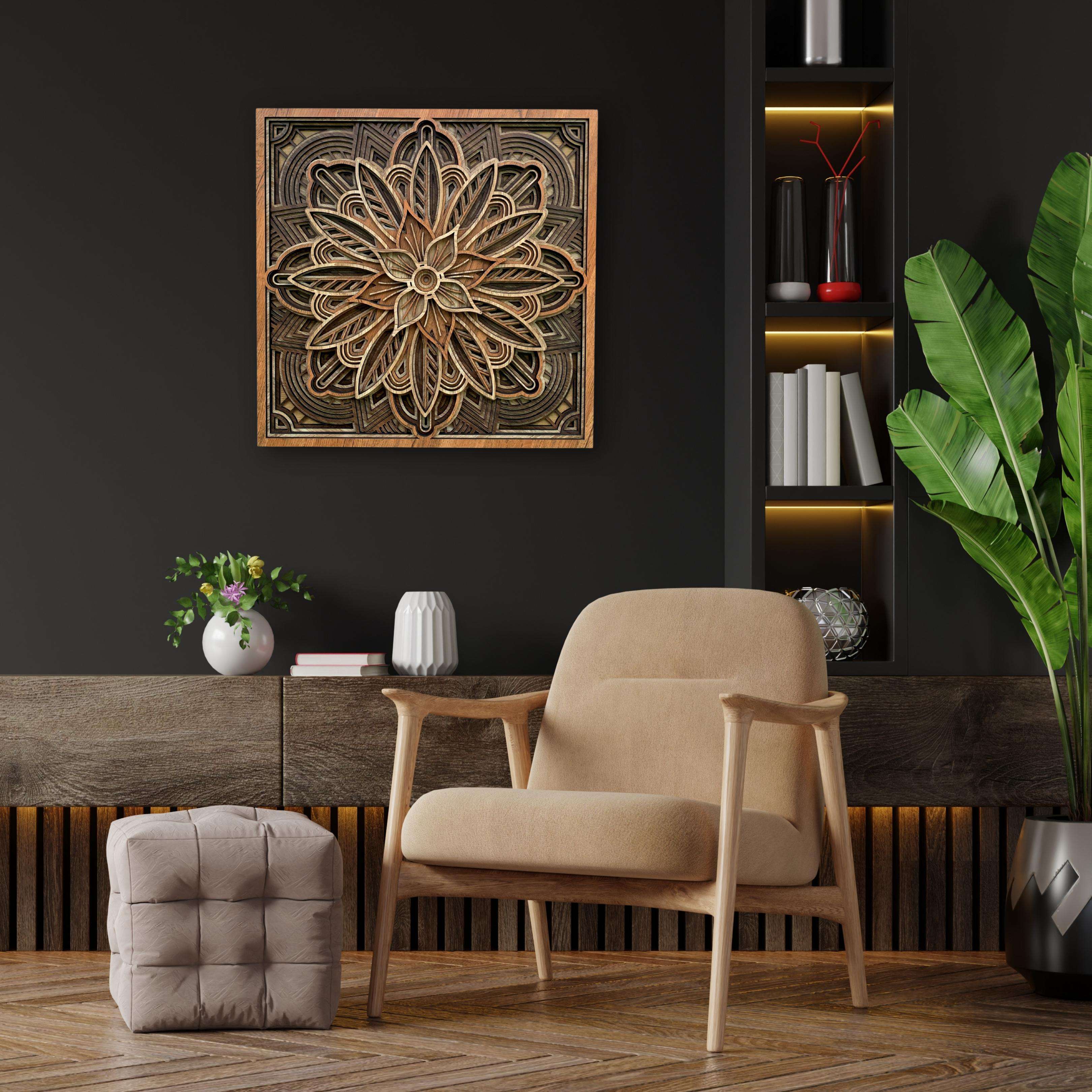 Elephant Zentangle Mandala Art Wall Decor