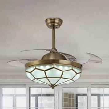 Contemporary Chic Crystal Chandelier Ceiling Fan With Remote Control