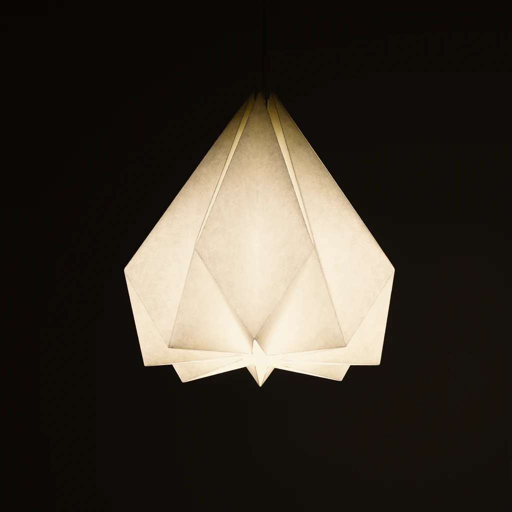 White Paper Origami Lamp Shade; Vanilla Bliss Single Pack