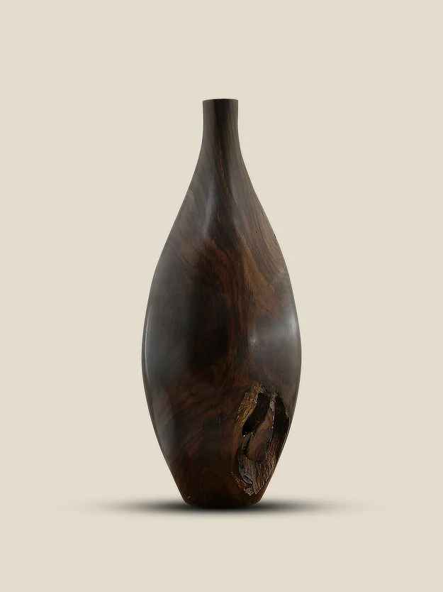 Rosewood Flower Vase Sphere Shaped