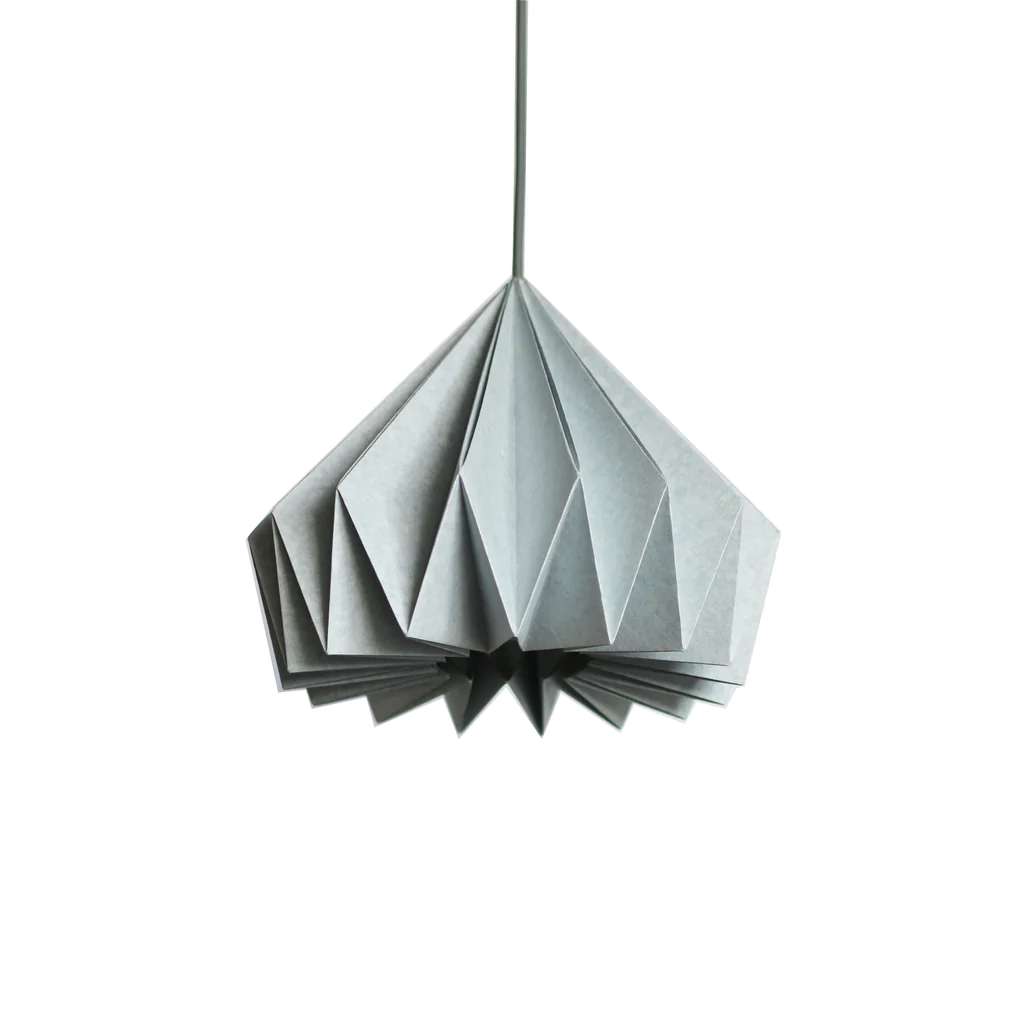 Grey Paper Origami Lamp Shade; Vanilla Bliss Dual Pack