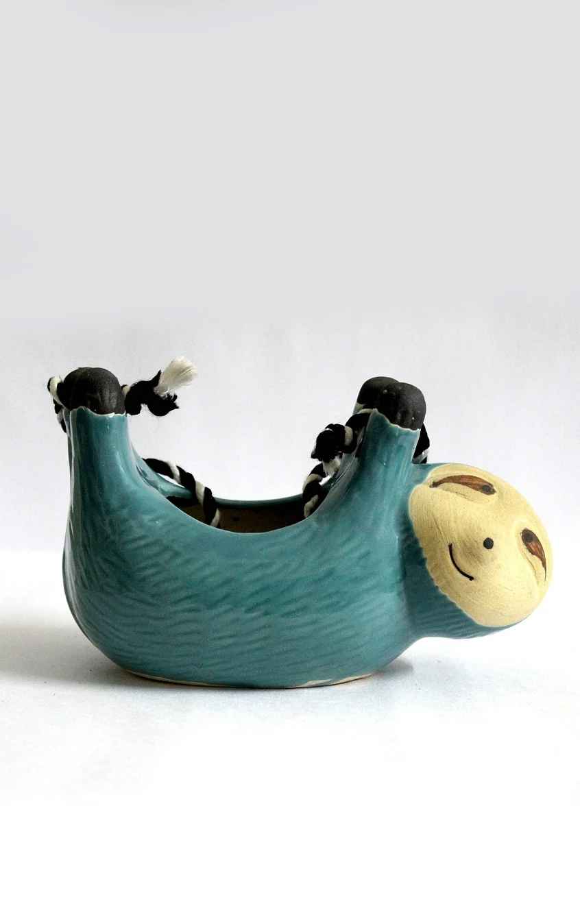 Hanging Sloth Ceramic Planter