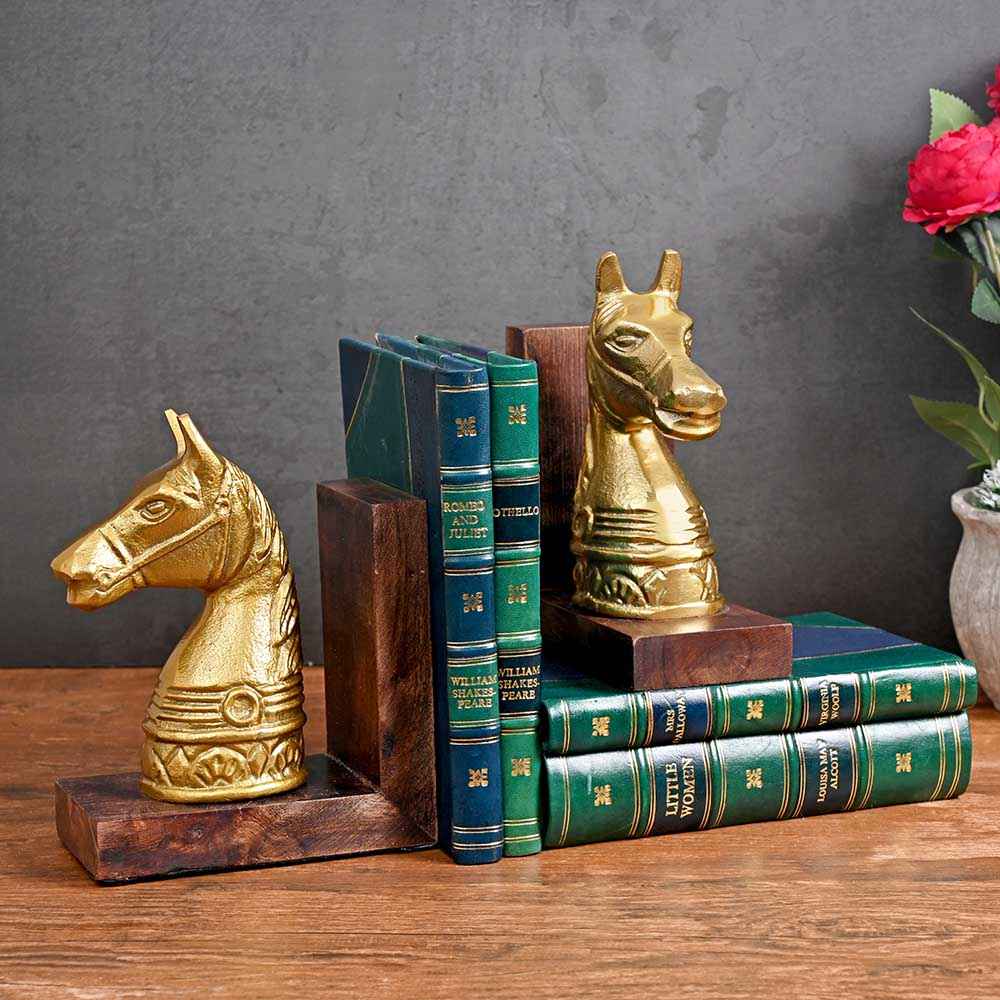 Vintage Horse Bookend Gold