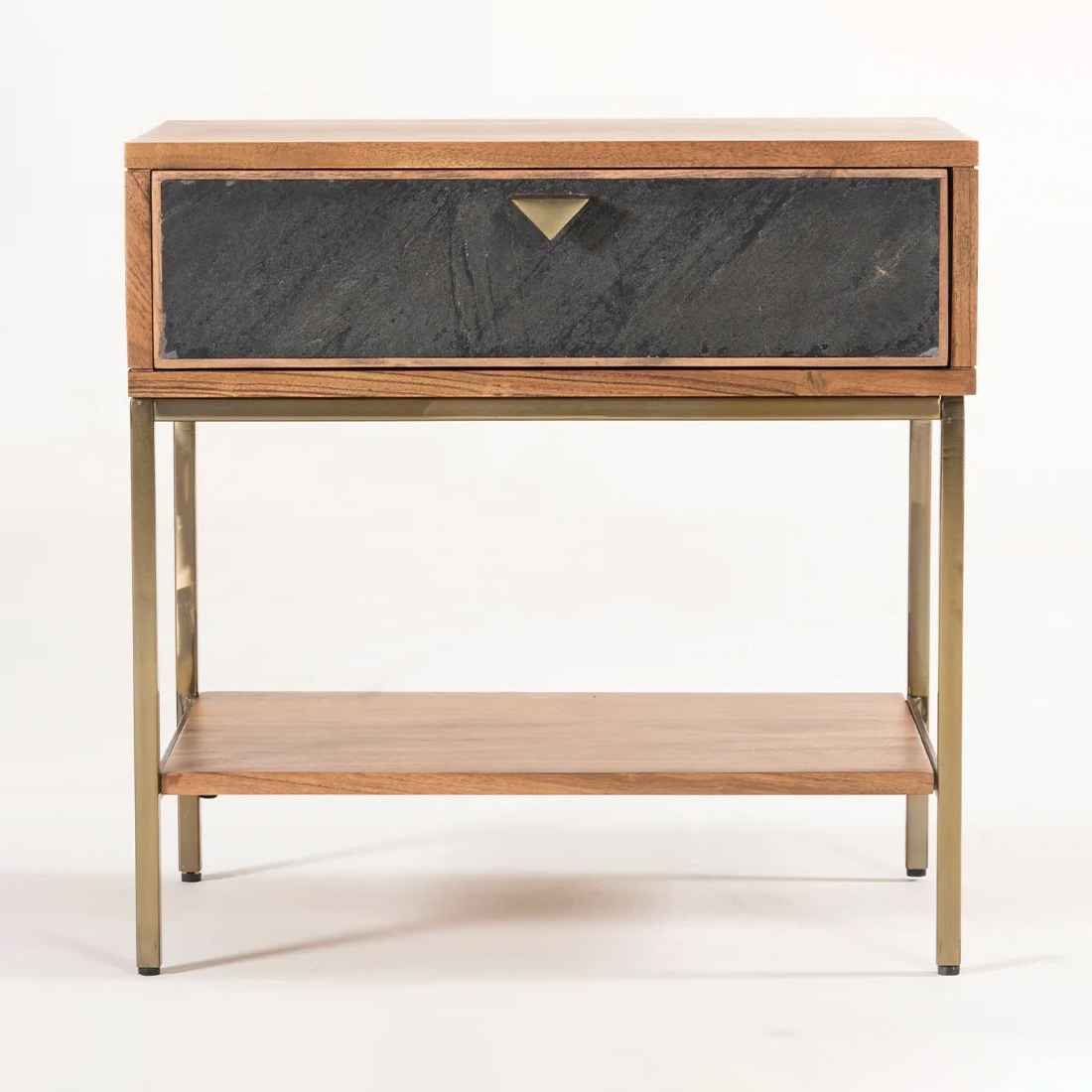 Modernist Wood & Lacquer Nightstand – Winter Wood