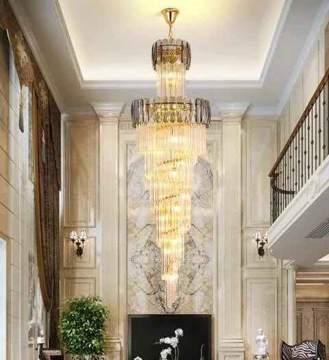 2S Plus Staircase Long Crystal Chandelier