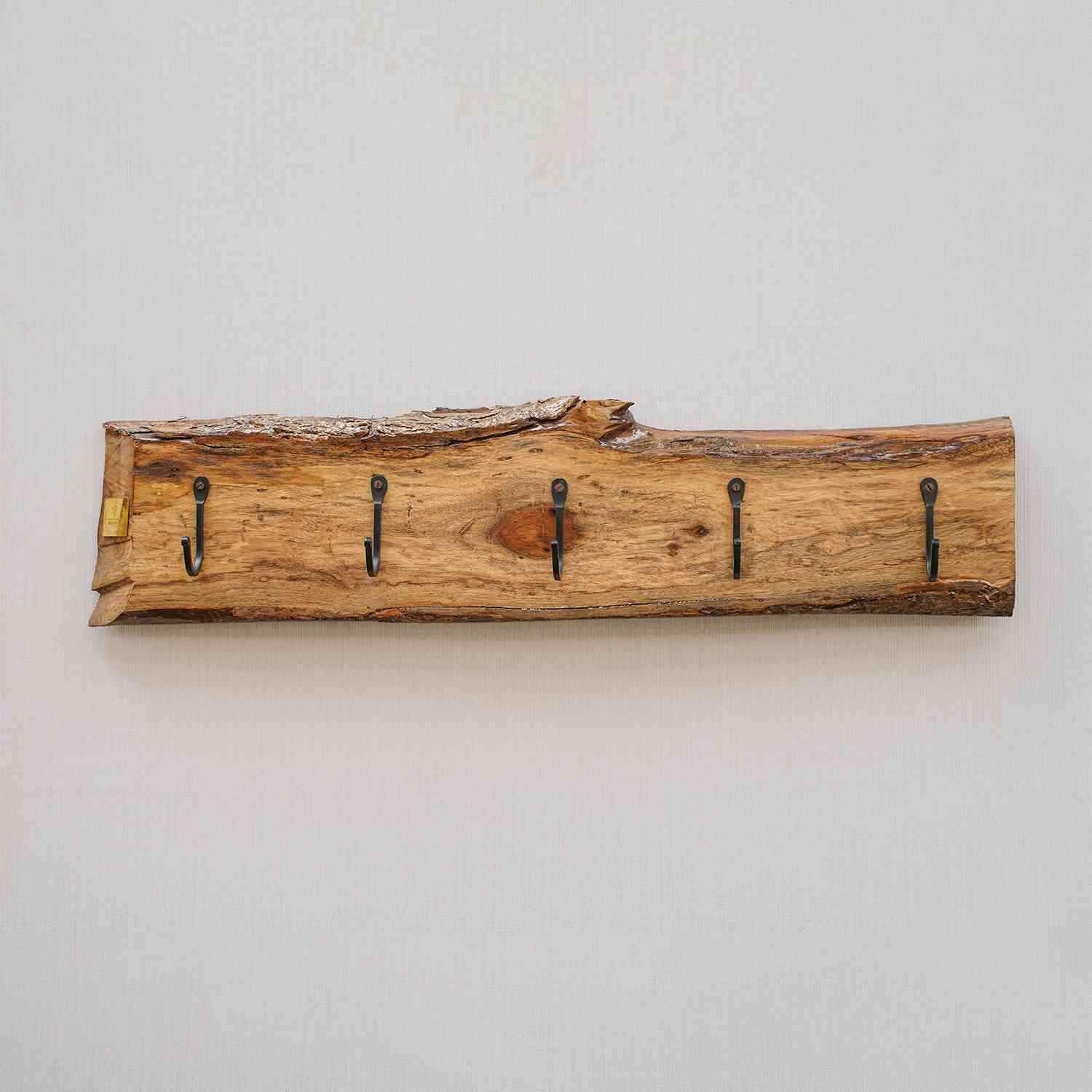 Handcrafted Wall Mounted Wooden Inverted Style Hooks