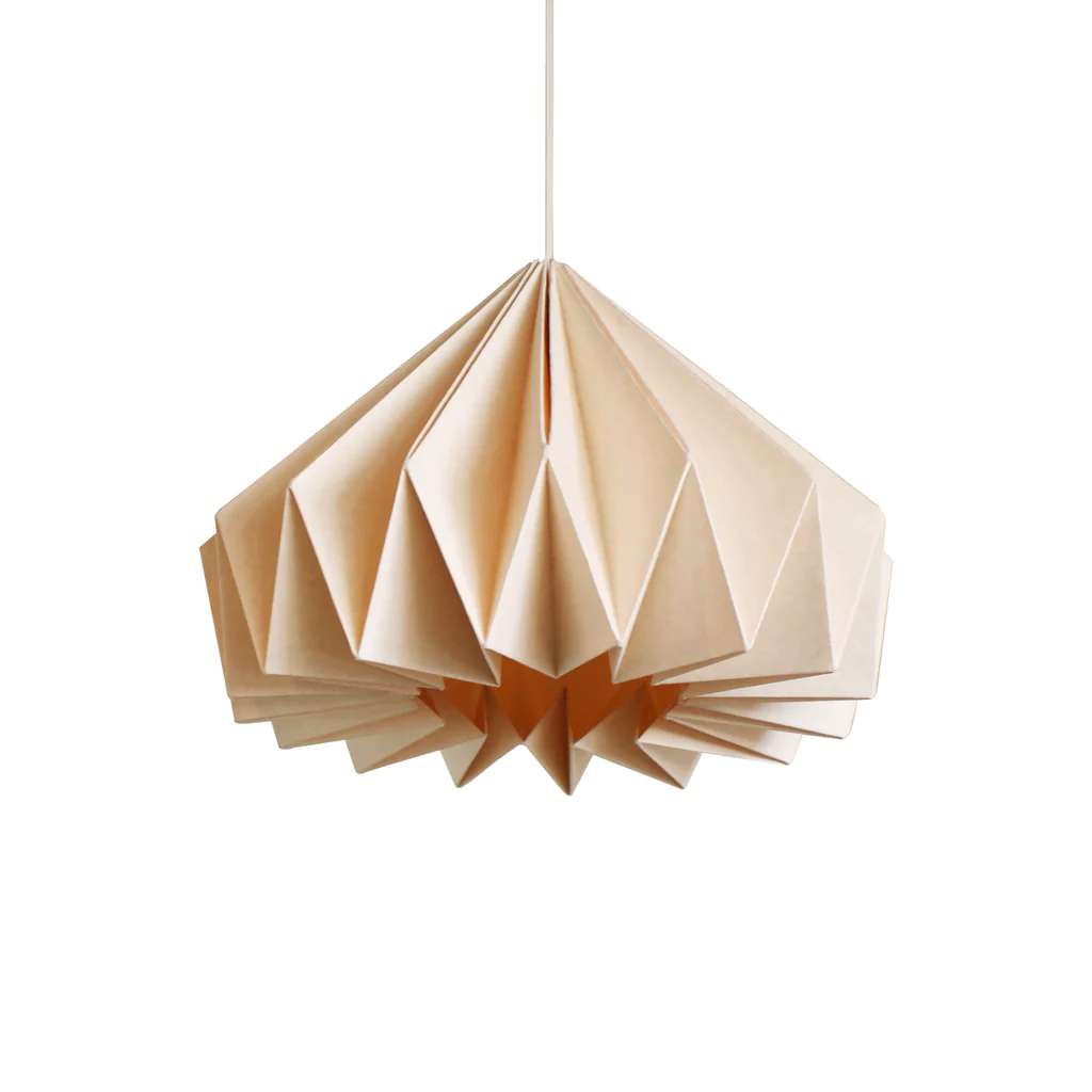 Beige Paper Origami Lampshade; Tipi Mini Dual Pack
