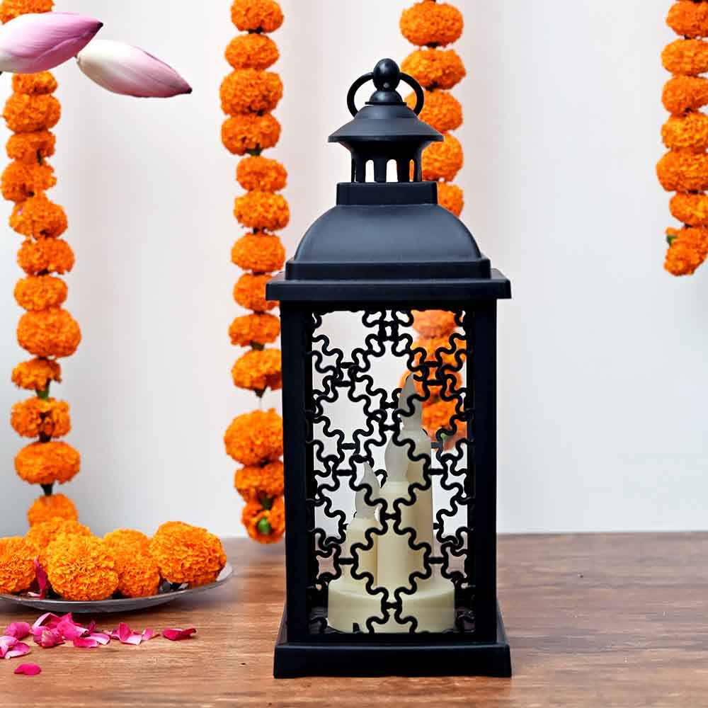 Marigold Petals White Paper Lantern