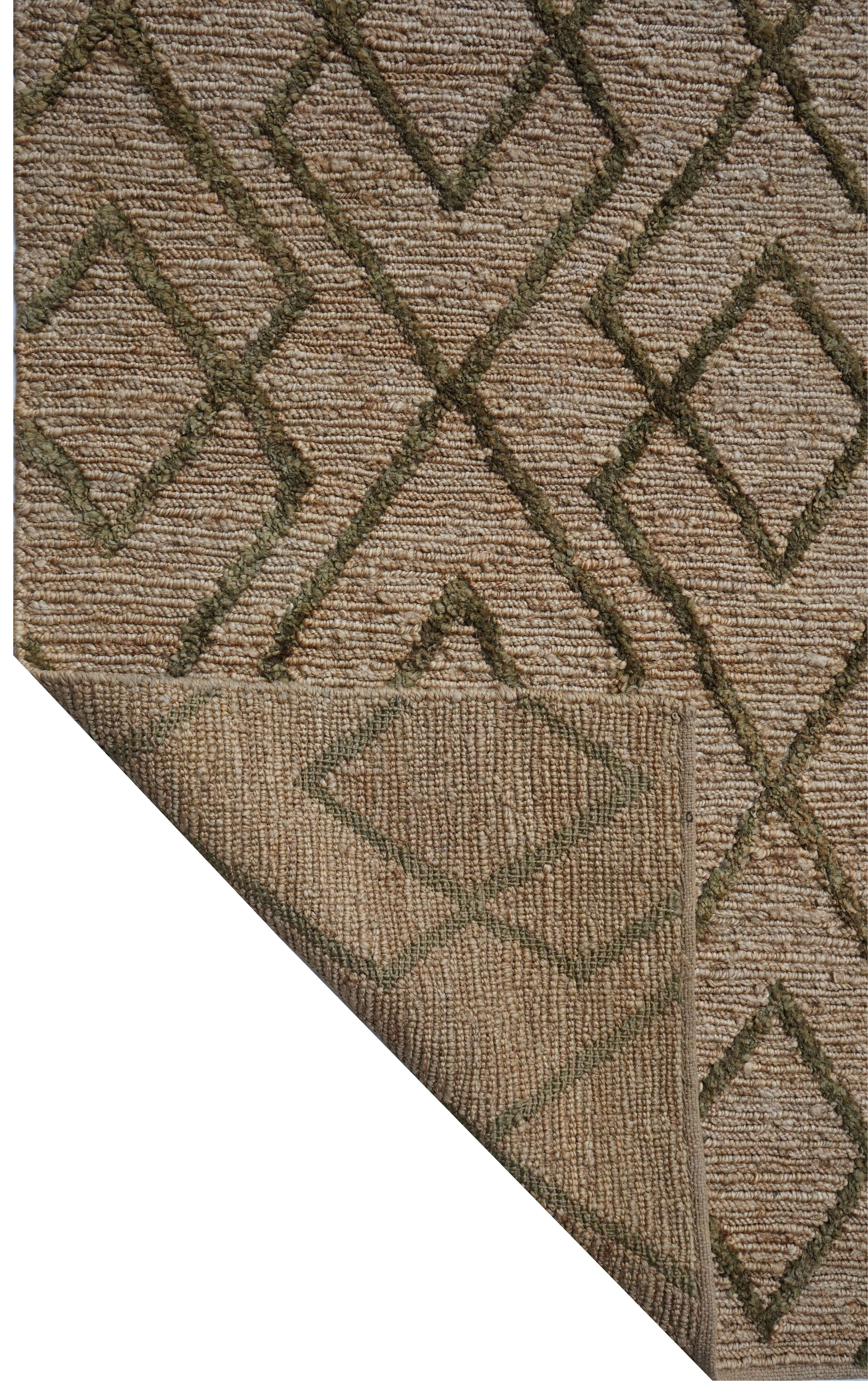 CREAM & BROWN SPIDER WEAVE RUG