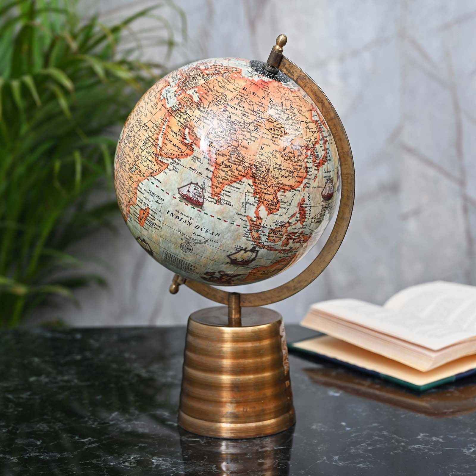 Rustic Voyager Rotating Globe