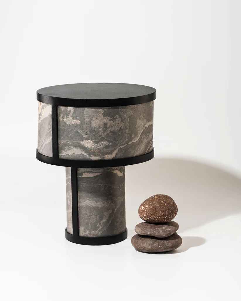 Iris Table Lamp - Ocean Black Stone