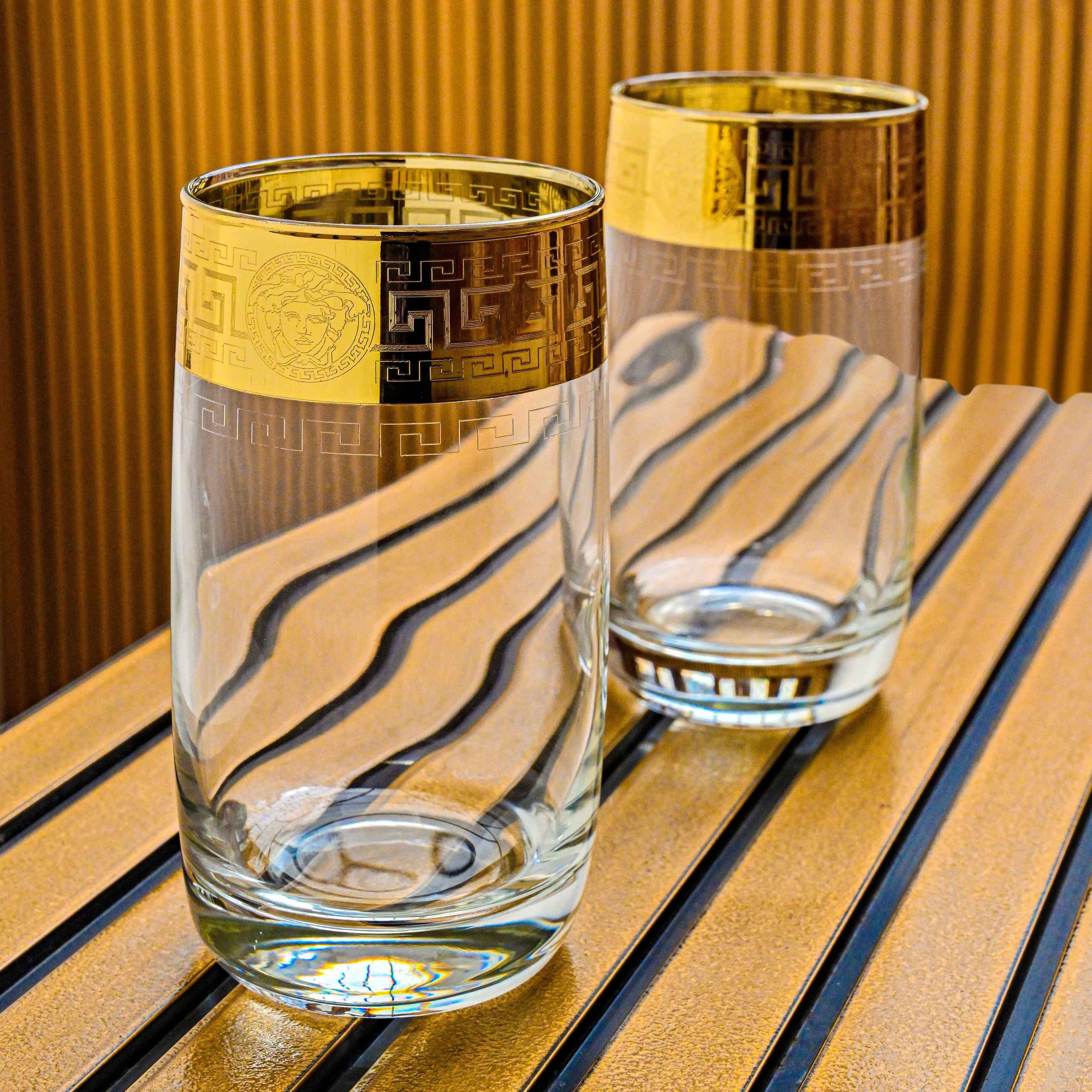 Indigo Gold Plated Crystal Glasses