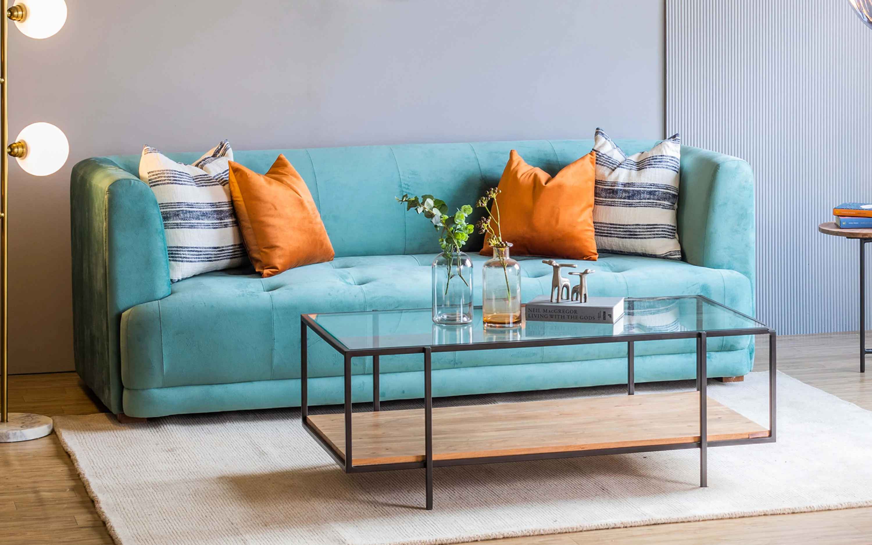 Mitsuya Sofa 3 Seater Teal Blue