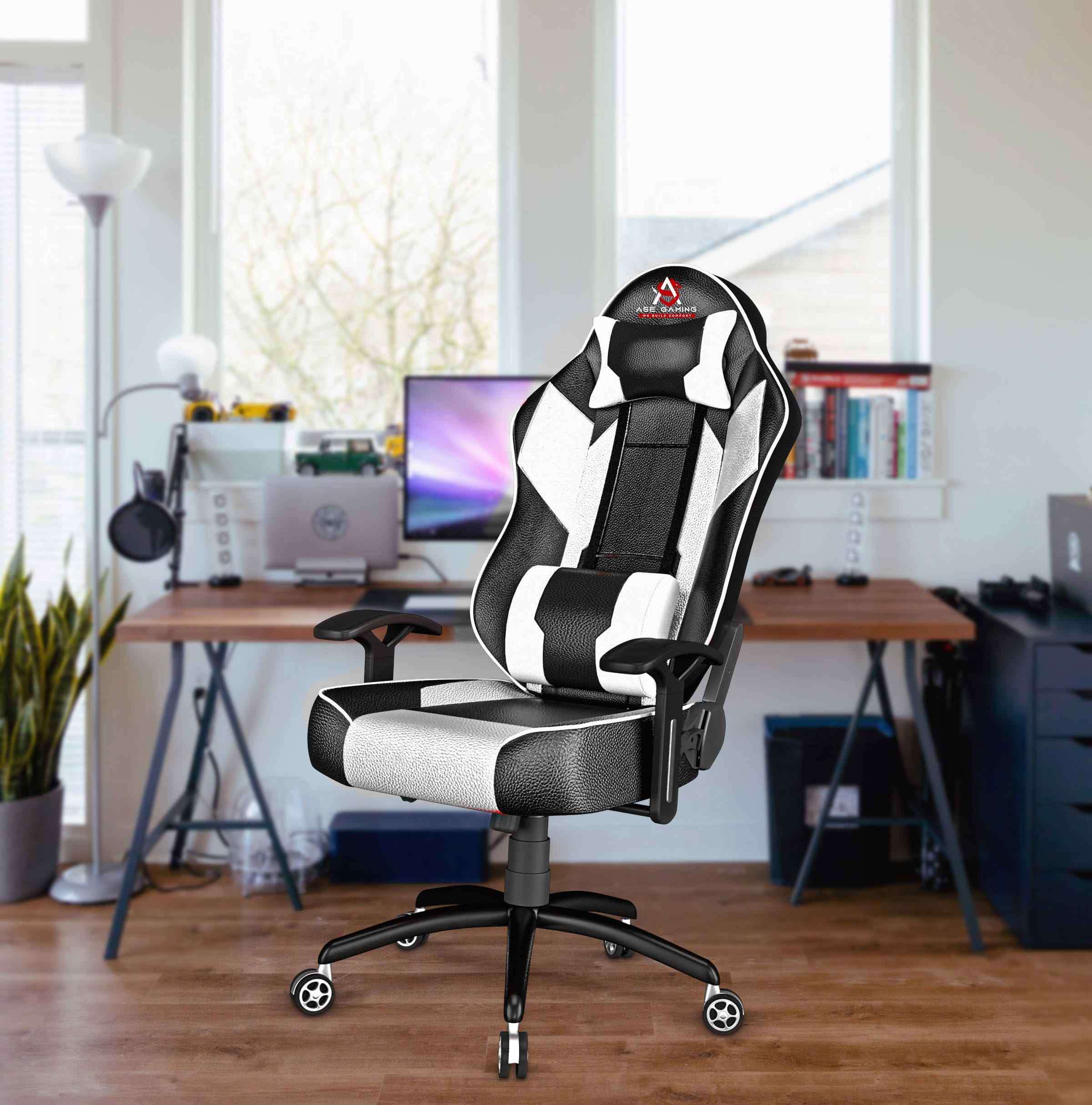 ASE Gaming Modern Series Gaming Chair (White & Black)