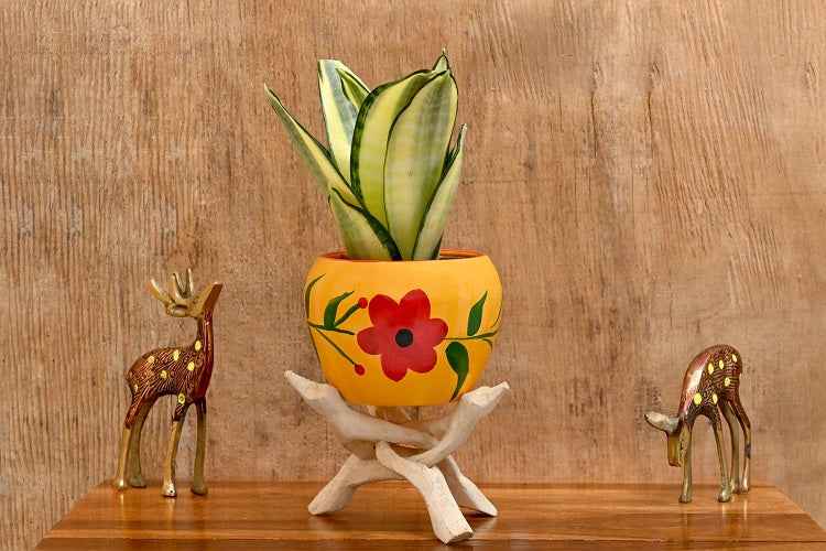 Floral Art Metal Planter