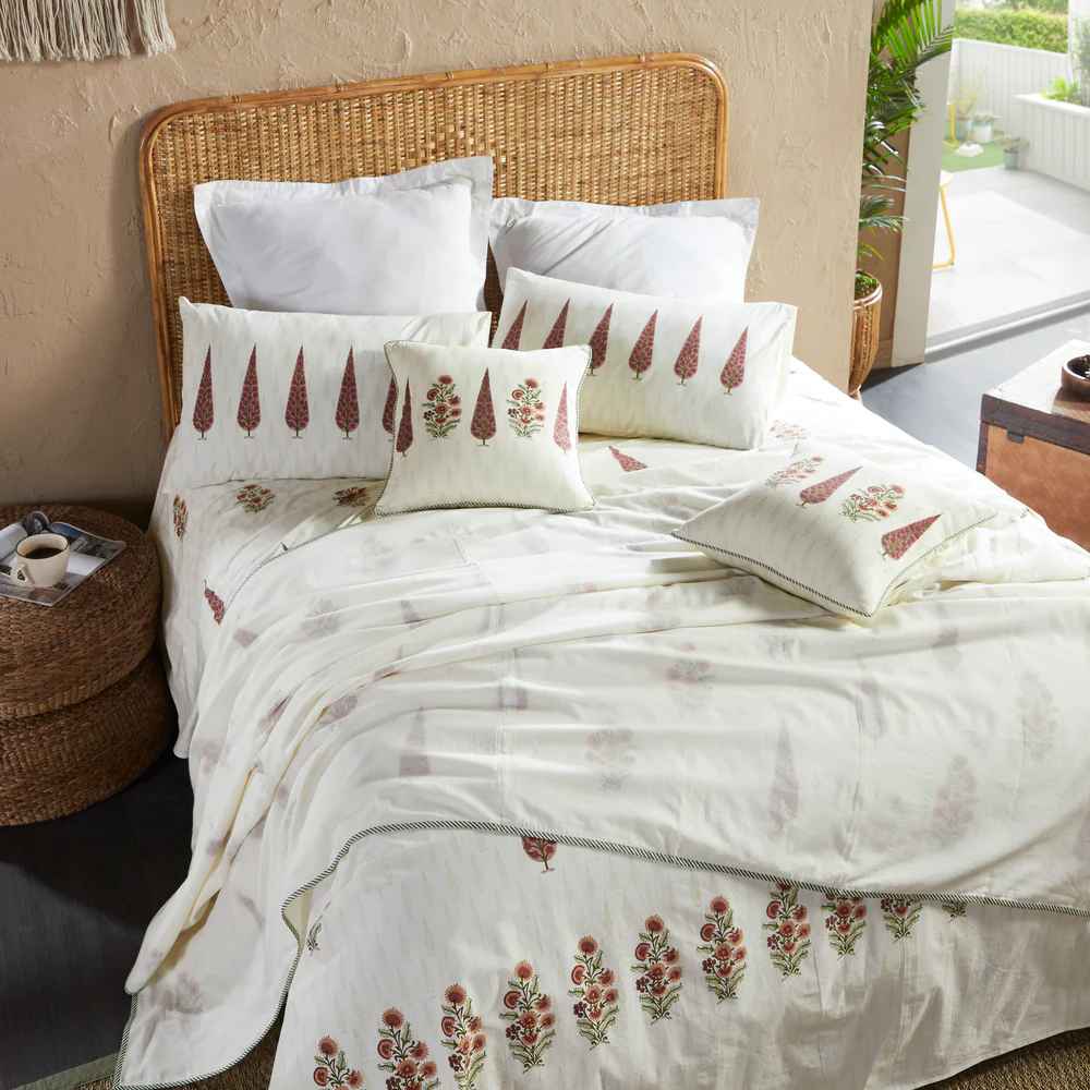 Azalea Block Printed Bedsheet Set