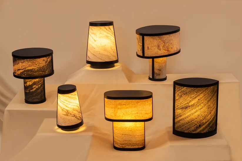 Niko Table Lamp (S) - Red Sand Stone