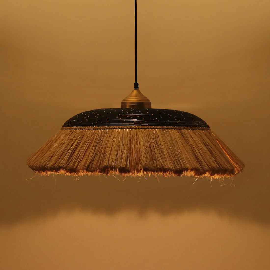 Zura Bubble Pressed  Brown Hanging Lamp