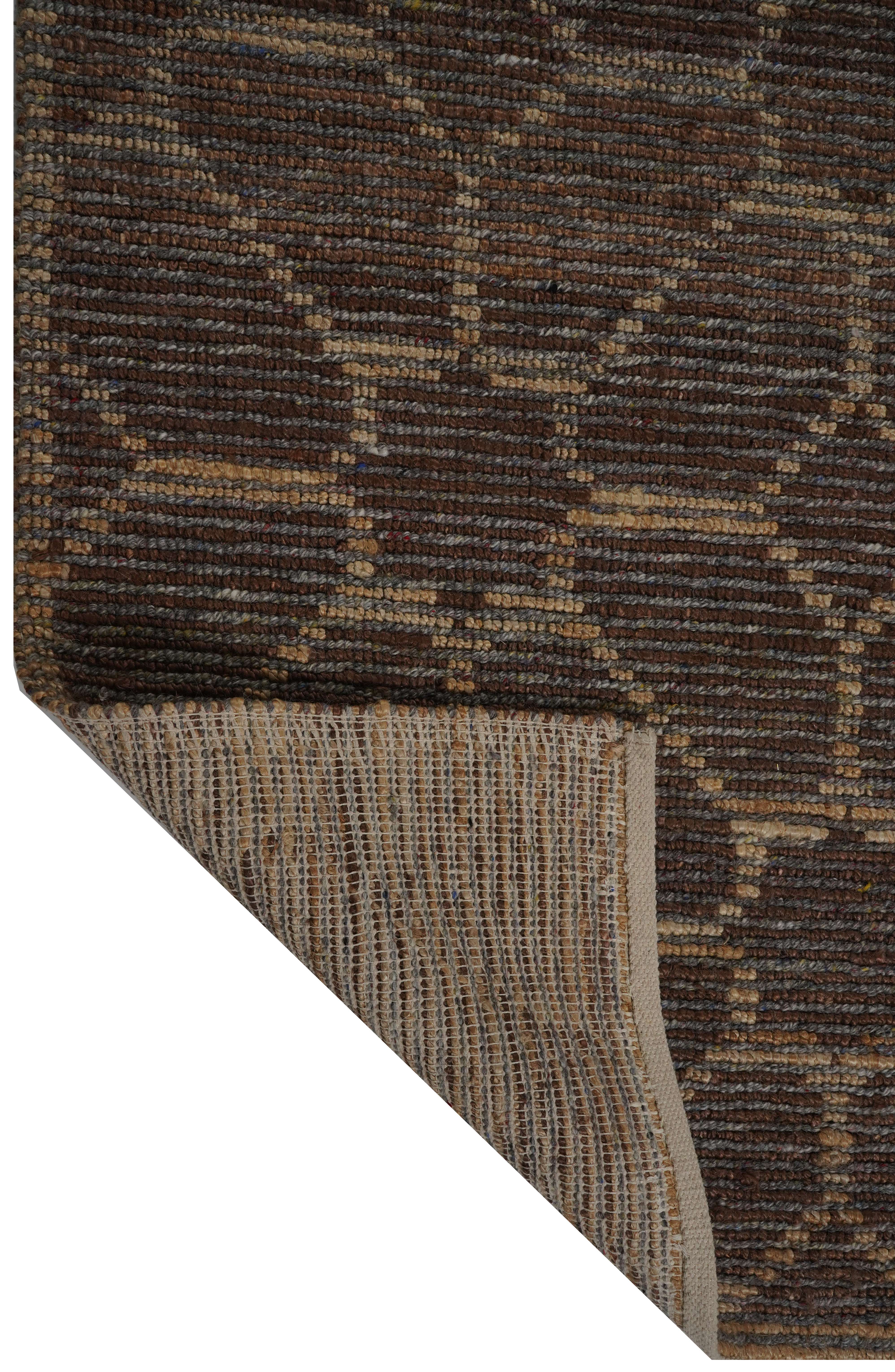 CREAM & BROWN SPIDER WEAVE RUG