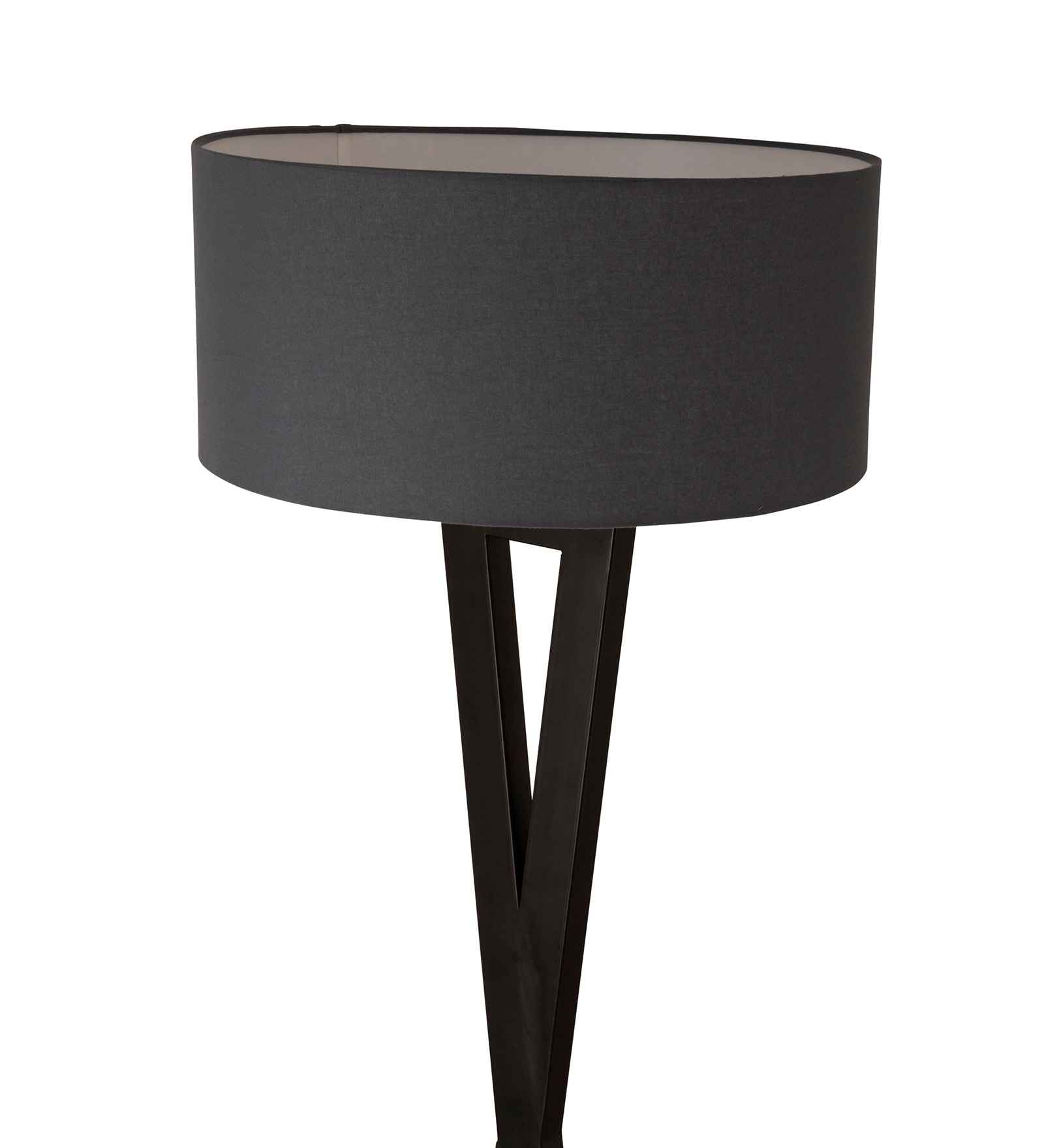 Hamptons Grey Metal Shade Club Floor Lamp with Metal Base