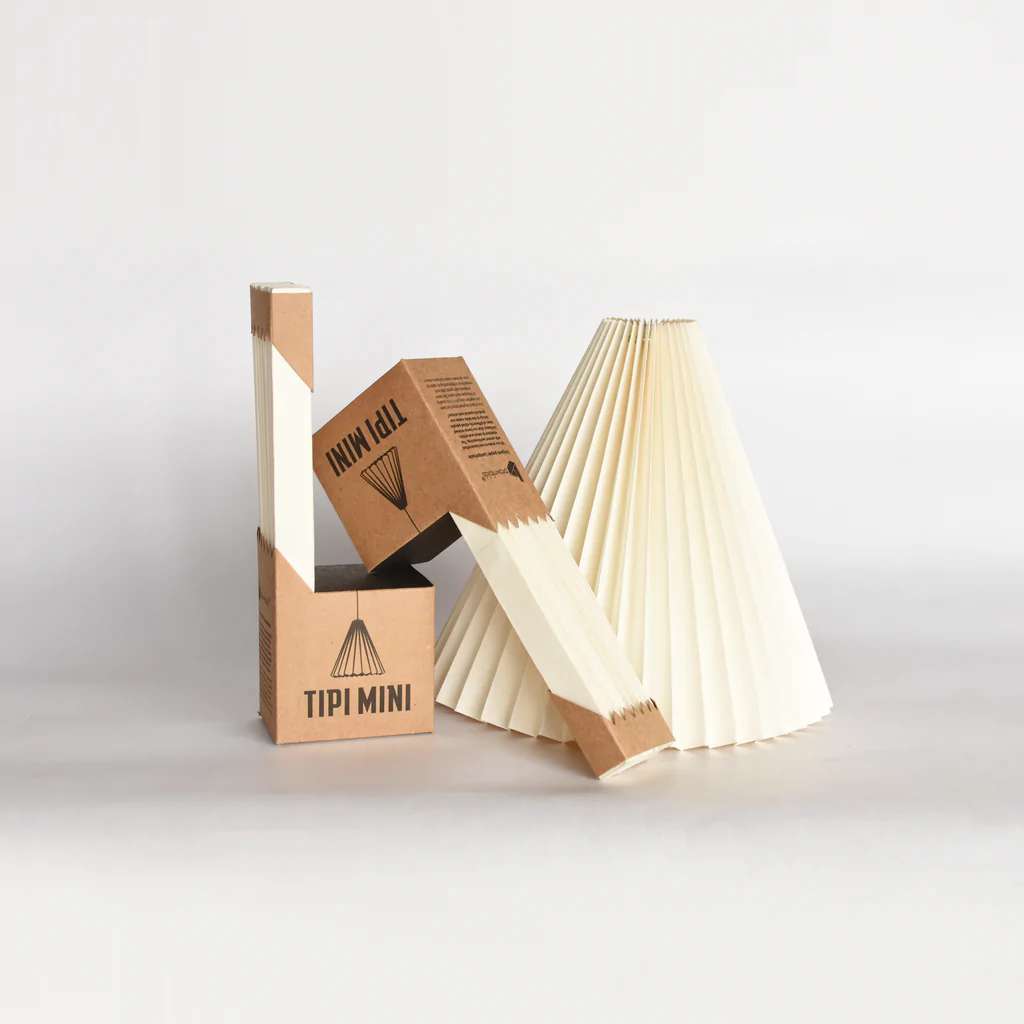 White Paper Origami Lampshade; Tipi Mini Dual Pack