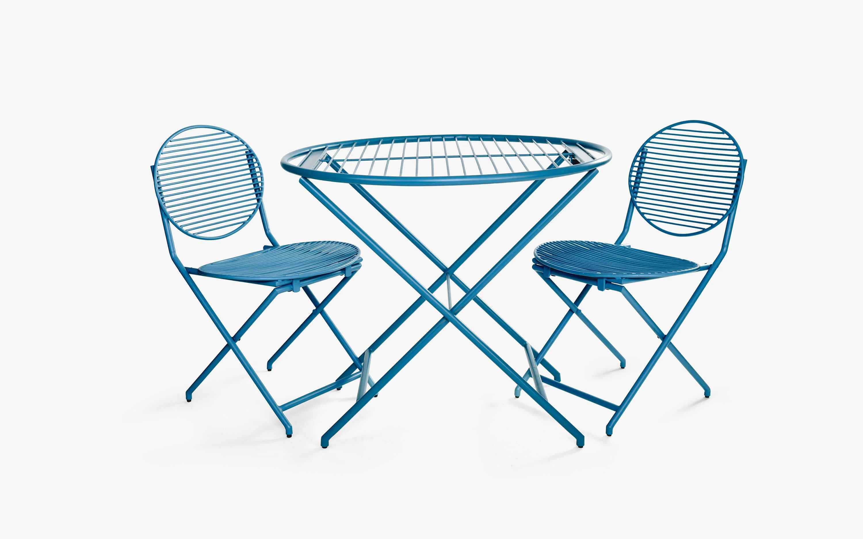Patio Blue Table Set With 2 Chairs