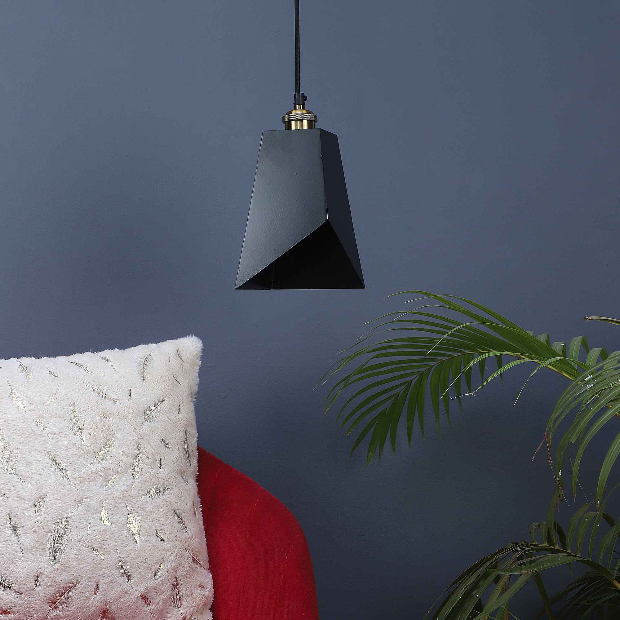 Vintage Industrial Black Metal Single Hanging Light