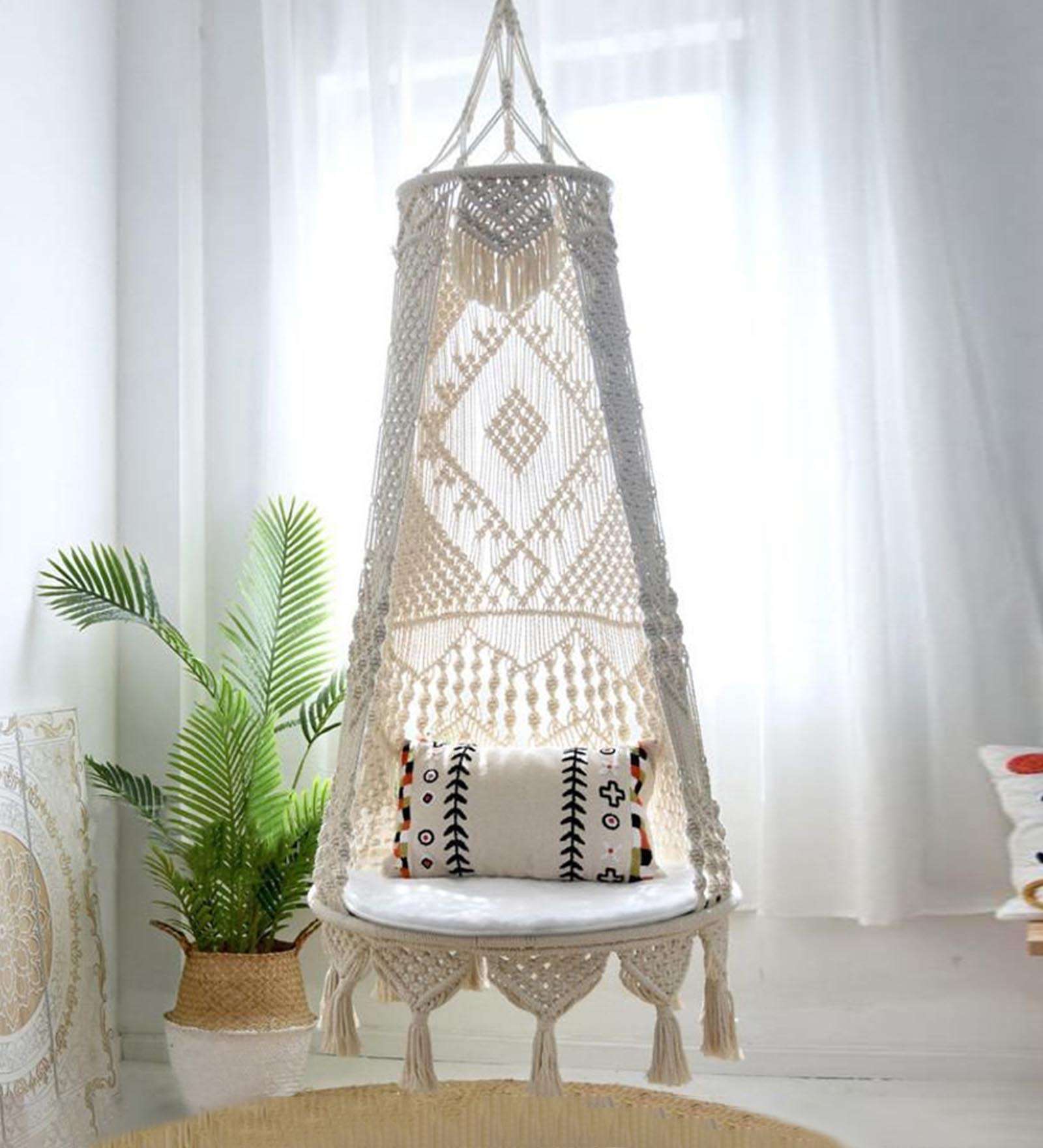 Kaahira Luxurios Fairy White Handwoven Swing in White